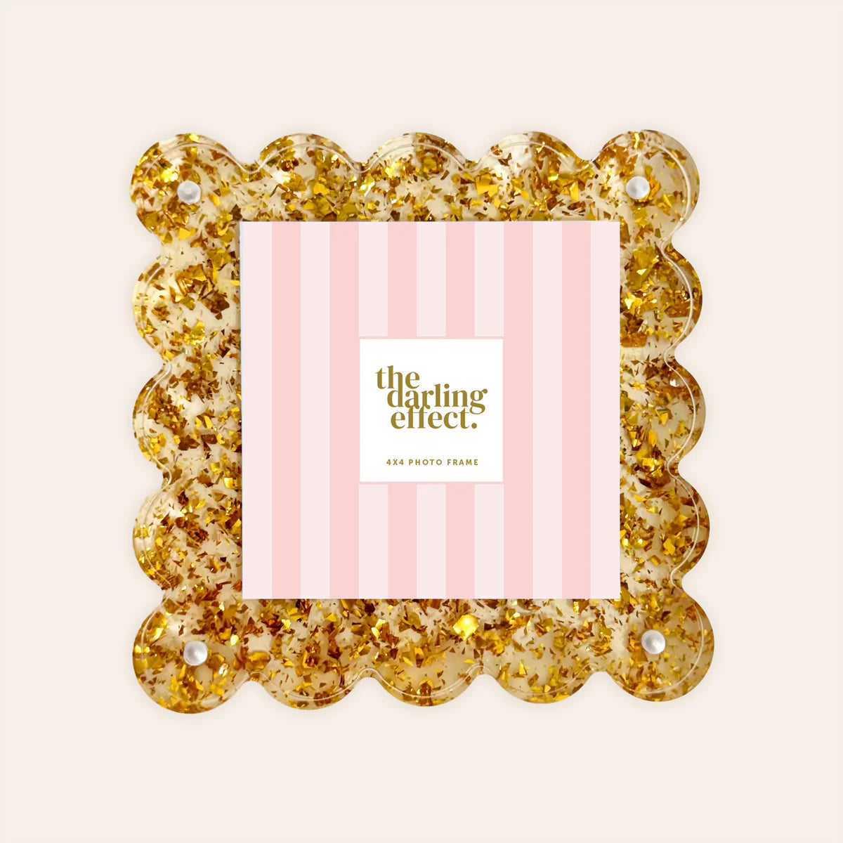 Confetti Gold Square Scalloped Acrylic Frame by the Darling Effect