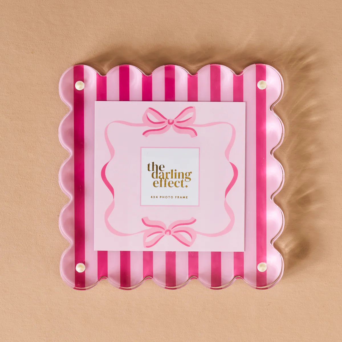 Sweetheart Stripes Square Scallop Acrylic Frame by The Darling Effect