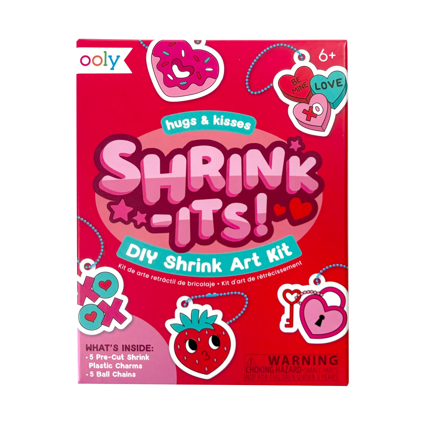 Ooly Valentines Mini Shrink Art Kits - Hugs & Kisses