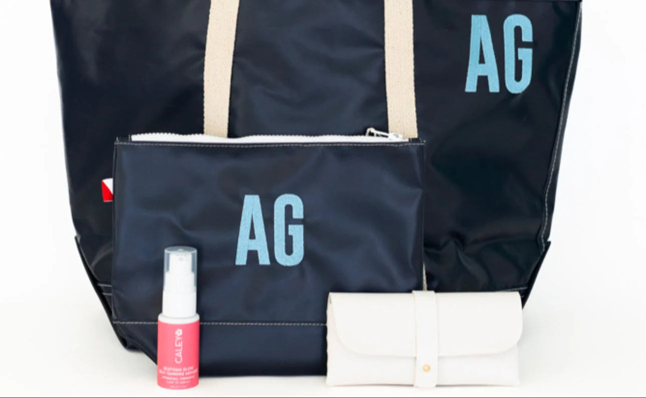 Monogrammed Tote & Pouch Combo